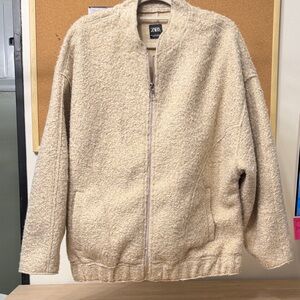 Zara Beige Bouclé Jacket